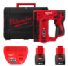 Степлер акумуляторний MILWAUKEE, M12 BST-202X (зарядний пристрій С12 С, 2 акумулятори М12 В2 2Аг, кліпса для ременя, HD кейс)