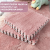 Пазл коврик 30x30см мягкий плюшевый термоковер, теплый пол, термоковрик детский для дома, в детскую один цвет розовый