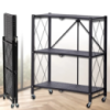Складна підлогова металева 3 ярусна полиця на колесах DZD-3F