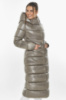 Куртка женская Braggart зимняя длинная с капюшоном и поясом - 58450 цвета тауп