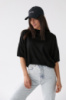 Однотонна жіноча футболка вільного крою — чорний колір, L (є розміри)