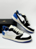 Кроссовки Jordan 1 Low Fragment Design Travis Scott (white & black & blue)