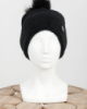 Жіноча зимова чорна шапка
