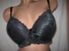Шикарний бюстгальтер YYG для шикарних грудей на поролоні з мереживом чашка Е чорний