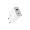 Мережевий зарядний пристрій Remax Surie 2 порти USB + Type-C 20W PD+QC Білий (RP-U68)
