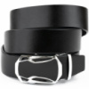 Ремінь чоловічий з пряжкою автомат з чорною вставкою 720254 Чорний