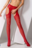 Еротичні колготки-бодістокінг з імітацією панчіх і пояса Passion S017, Червоний, S, M, L, S/M/L