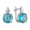 Серебряные серьги CatalogSilver с топазом Лондон Блю 5.91ct (2062578)