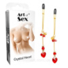 Затискачі для сосків Art of Sex Crystal Heart Red інтимні кліпси золотисті для посилення чутливості