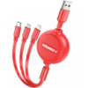 Кабель USB Hoco X75 Double-pull 3-in-1 IP+Type-C+Micro 2A