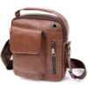 Сумка месенджер з отвором для навушників чоловічий 720414 Коричневий