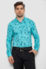Сорочка чоловіча з принтом, колір бірюзовий, 214R812