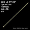 LED підсвітка TV 39« 60LED 6V 487mm 39inch 7030PKG 60ea Rev0.0 39VLE941BL T390HVN02.0 7030PKG 1шт.