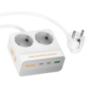 Сетевое зарядное устройство удлинитель Hoco AC27 USB/ 2 Type-C PD 30W 2 розетки 2m white