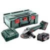Шліфмашина кутова акумуляторна METABO W 18 L 9-125 (2акум.18В 4Aг/зарядний ASC 55/кейс)