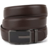 Ремінь чоловічий тонкий з пряжкою автомат і коричневою заливкою 720308 Коричневий