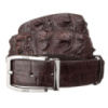 Ремінь чоловічий 718178 з натуральної шкіри крокодила Коричневий