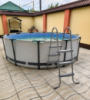 Bestway 56418 (366×100 см) каркасний басейн круглий Steel Pro Frame Pool сірий з фільтр насосом, сходами