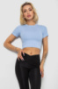 Футболка - топ жіноча в рубчик, колір блакитний, 238R58210