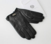Мужские кожаные перчатки Philipp Plein подкладка махра black