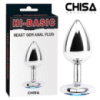 Маленька анальна пробка із кристалом у вигляді серця Hi-Basic «Heart Gem Anal Plug Silver S» від Chisa
