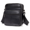 Стильна чоловіча сумка через плече з натуральної шкіри, компактний розмір, багато відділень
