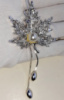 Ожерелье «Листок с жемчужиной» с белыми топазами и жемчугом