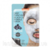 Киснева очисна тканинна маска для обличчя Purederm Deep Purifying Black O2 Bubble Mask Вугілля