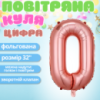 Воздушный шар в виде цифры 0 розовое золото,32 дюйма, фольгированый, для праздника дня рождения,годовщин