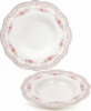 Набор 6 фарфоровых обеденных суповых тарелок Bristol Ø23см, розовый цвет