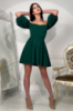 Коктейльна Сукня Відкриті Плечі 24009 Зелена