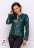 Тонка демісезонна куртка-жакет з екошкіри «Delmar» оптом | Розпродаж моделі 42, Темно-зелений