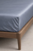 Простирадло на резинці Ecotton 120х200 см із сатину сірого кольору 17-4402 Natural Grey