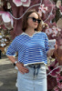 Жіноча синьо-біла футболка в смужку