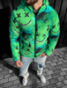 Зелена чоловіча куртка з принтом  | 7-371