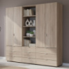 Шкаф для одежды Гелар Дуб сонома 2+2ДСП с пеналом 215х49.5х203.4 (DRS-011917)