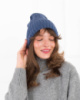 Жіноча зимова синя шапка
