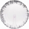 Блюдо сервировочное 33см, подставная тарелка, стекло, прозрачное с серебряной каймой к центру