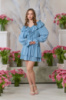 Коктейльна Сукня Рюш Волан 24070 Блакитна