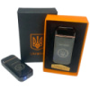 Дуговая электроимпульсная USB зажигалка Герб Украины (индикатор заряда, фонарик) HL-442. Цвет: черный
