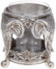 Подсвечник декоративный «Giorgi Слоны» со стеклянной колбой 14х14х14.5см, серебро
