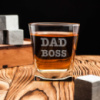 Стакан для виски «Dad Boss», английский, Крафтовая коробка