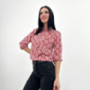 Жіноча блузка з принтом «Marocco» оптом | Батал | Розпродаж моделі Теракотовий, 50-52