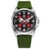 Чоловічий годинник Awarder 041 Embroidery Silver-Red Green з сапфіровим склом та водозахистом 10 ATM
