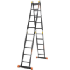 Драбина-трансформер алюмінієва 4 секції / 5 сходинки BLUETOOLS : 5.84 м, 150кг багатофункціональна драбина