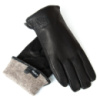 PODIUM Перчатка Мужская кожа-олень S-103 black шерсть