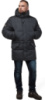 Мужская куртка Braggart большого размера зимняя удлиненная с капюшоном - 3284 графитовый цвет