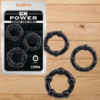 Набір із 3 ерекційних кілець GK Power «Beaded Cock Rings Black» від CHISA