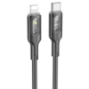 Дата кабель Hoco U120 Transparent explore intelligent power-off PD 27W Type-C to Lightning (1.2m)