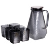 Кувшин 1.8 л со стаканами 6 штук по 200 (мл) графин для компота сока воды лимонада кувшин для напитков Серый HP-19-38S